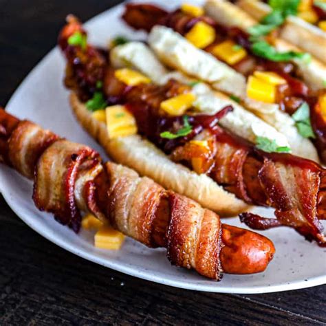 Bacon Wrapped Hot Dogs (Air Fryer, Oven, Grill) - Sip Bite Go