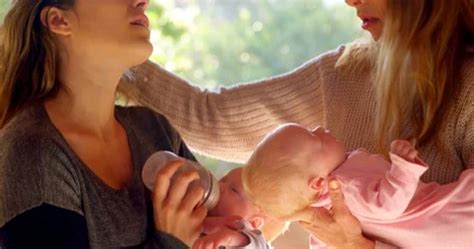 Lesbian Couple Feeding Milk To Their Bab Stock Video Pond5