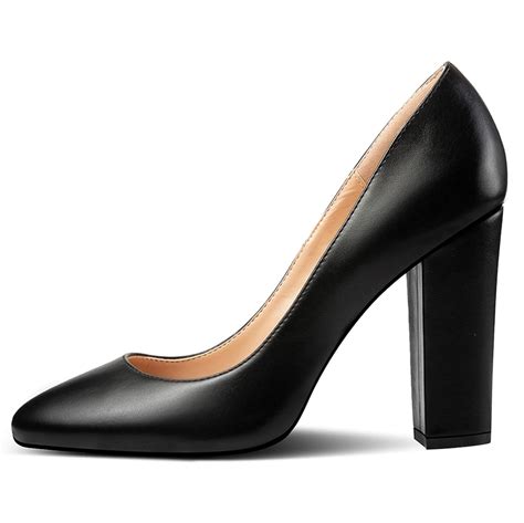 Buy Eldof Women S Block Heel Pumps Inches Round Toe Sexy Heels Elegant