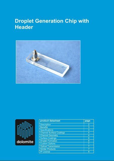 Datasheet Dolomite Microfluidics