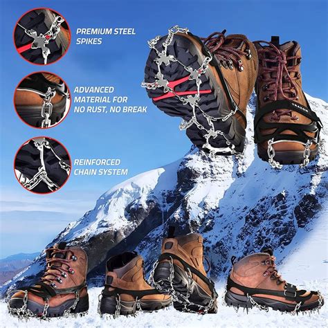 Anti Slip Winter Ice Grippers Snow Traction Cleats Crampon Spikers Ice