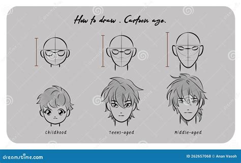 How to draw cartoon age. stock illustration. Illustration of person ...