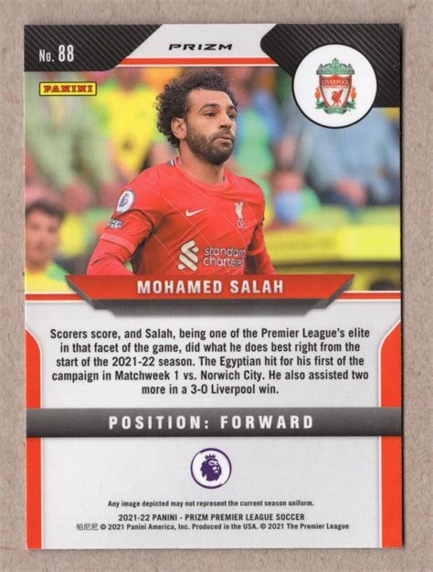 2021 22 Panini Prizm Premier League Hyper Prizm 88 Mohamed Salah For