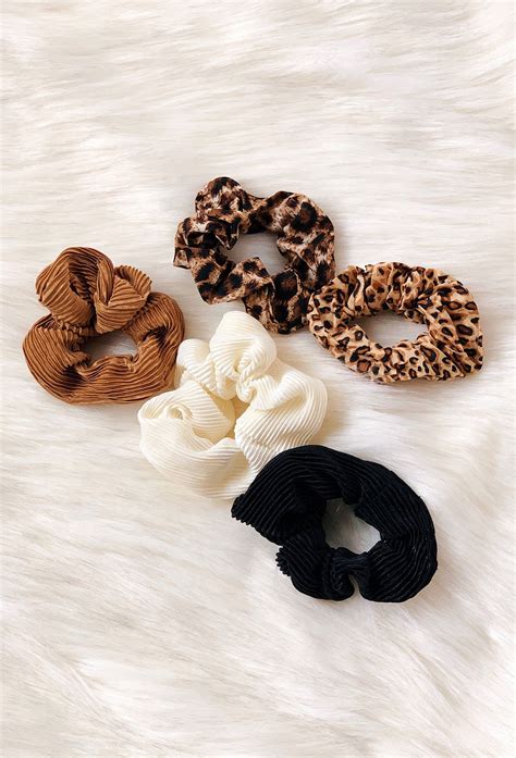 Scrunchie Set In Leopard Print Default Title In 2021 Leopard Print