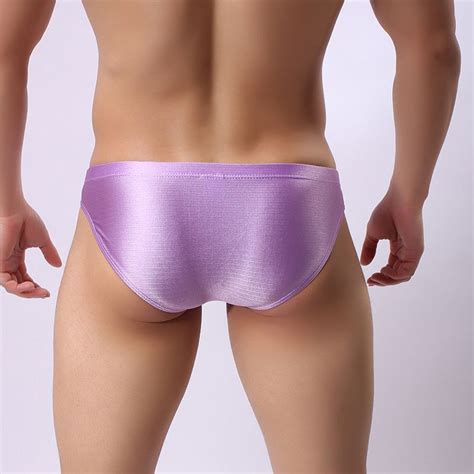 2020 Sexy Men Underwear Ice Silk Low Rise Briefs Men U Convex Pouch