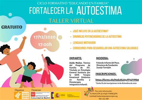 Abiertas Las Inscripciones Del Taller Virtual Fortalecer La Autoestima