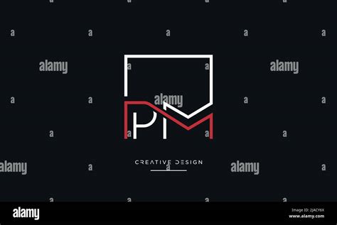 Letras Del Alfabeto Monograma Con Logotipo De Icono Abstracto PM O MP