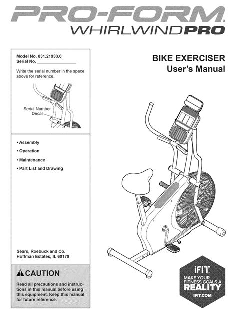 Proform Smr Exercise Bike Parts List