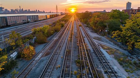 Pemandangan Udara Di Sepanjang Rel Kereta Api Pulau Coney Di Brooklyn