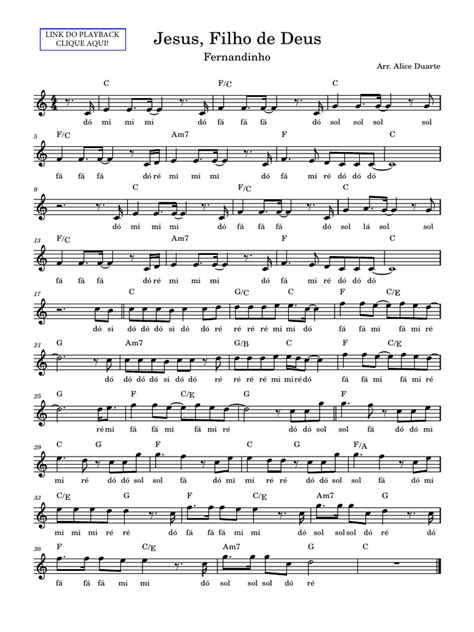 Jesus O Filho De Deus Fernandinho - Jesus Filho de Deus Fernandinho Partitura Facilitada VGVNMF | PDF