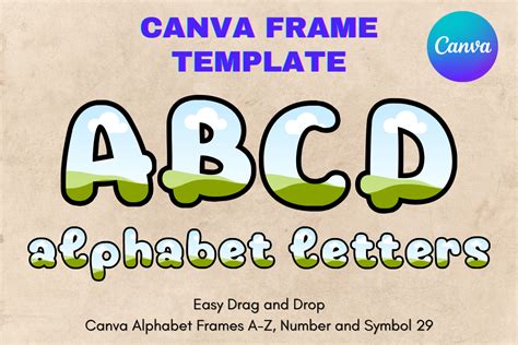 Canva Letters Frame Alphabet Template29 Graphic By Mellow Template · Creative Fabrica