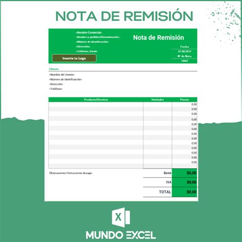 Plantilla Excel Nota De Remision Gratis Otosection