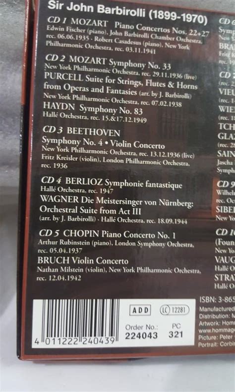 Cd Box Set Barbirolli Sir John Music Media Music Instruments On