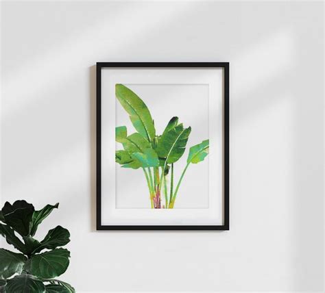 Wall Art Tropical Banana Leaves Watercolor By Uma Gokhale Premium