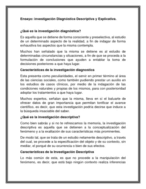 Solution Investigaci N Diagnostica Descriptiva Y Explicativa Studypool