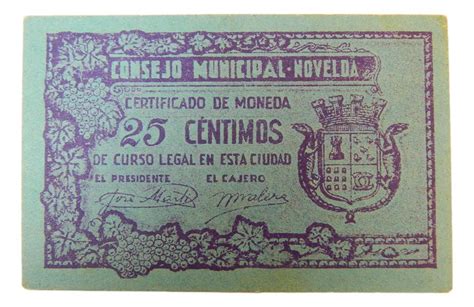 Novelda Billete Centimos Agb A Sc Monedalia Es