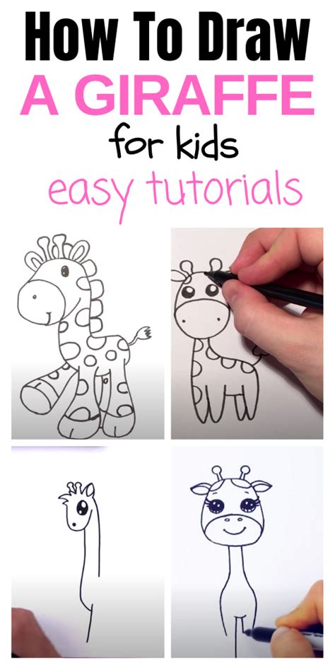 How To Draw A Giraffe - Step By Step Tutorial For Kids