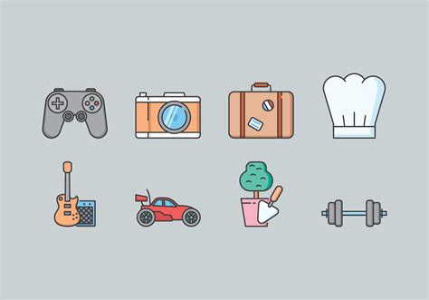 Hobby Icon Set 146658 Vector Art At Vecteezy