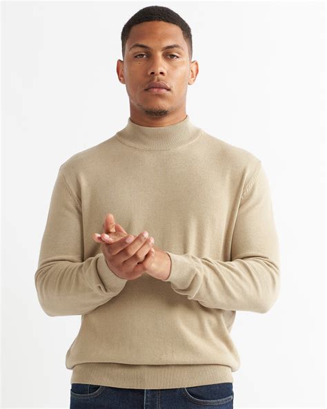 Men Mock Neck Jumper Cotton Premium Quality Soft Touch Etsy