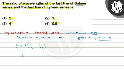 The Ratio Of Wavelengths Of The Last Line Of Balmer Series And The