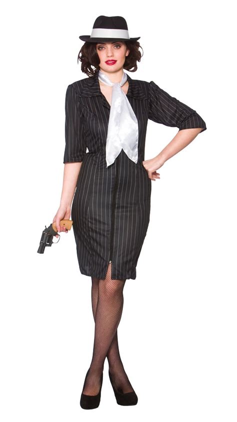 Gangster Gal Ladies Fancy Dress Mafia Moll 1920s Womens Adults Costume