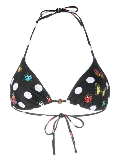 Versace X Dua Lipa Butterfly Print Bikini Top Farfetch