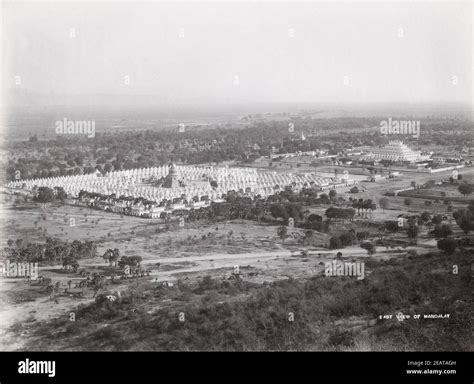 Late 19th Century Photograph East View Of Manadalay Pagodas Burma