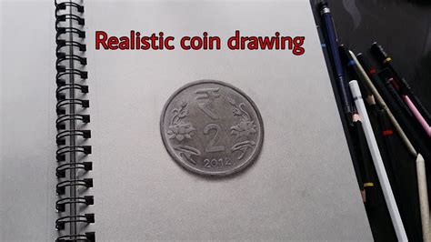 draw  realistic coin charcoal drawing youtube