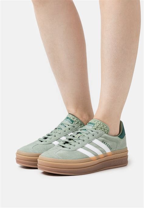 adidas Originals GAZELLE BOLD - Trainers - silver green/white ...