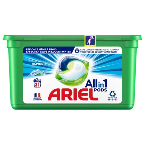 ARIEL All In One Pods Lessive Alpine 31 Lavages Pas Cher Auchan Fr