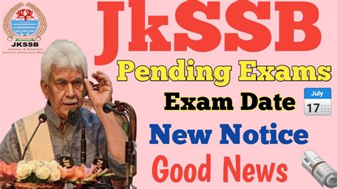 Good News JkSSB All Aspirants JkSSB Exam Date Out YouTube