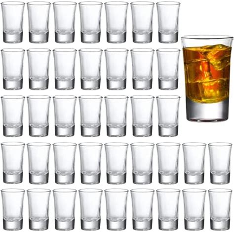 40 Pack Shot Glasses 1 4 Oz Bulk Whiskey Shot Glasses With Heavy Base Mini Clear Shot Glass Set