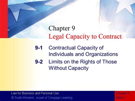 PPT Chapter 9 Legal Capacity To Contract PowerPoint Presentation