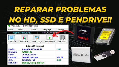 COMO TESTAR E REPARAR PROBLEMAS NO SEU HD SSD PENDRIVE E DICA PARA