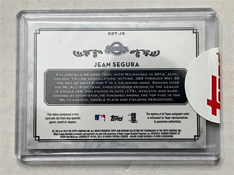 Jean Segura Topps Museum Collection Triple Relic Auto Sst Js