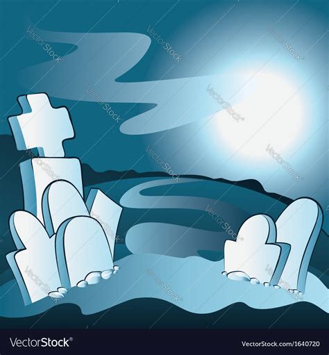 Cartoon Cemetery Royalty Free Vector Image Vectorstock