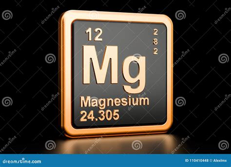 Magnesium Mg Chemical Element. 3D Rendering Stock Illustration ...