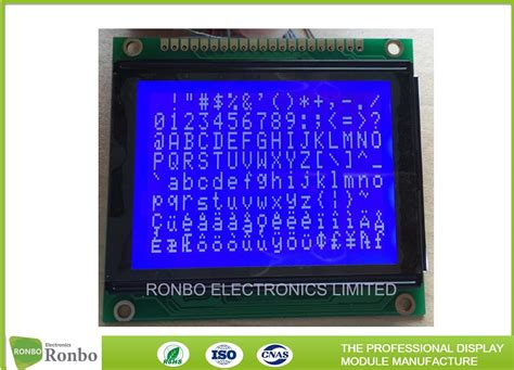 Stn Blue Negative Graphic LCD Module 128 X 64 Dots ISO9001