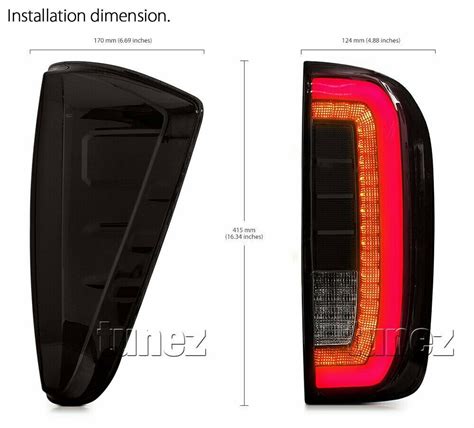 Smoked Led Tail Rear Lamp Lights For Nissan Navara Np D