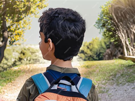 Premium AI Image | A teenage boy with a school bag going home and back ...