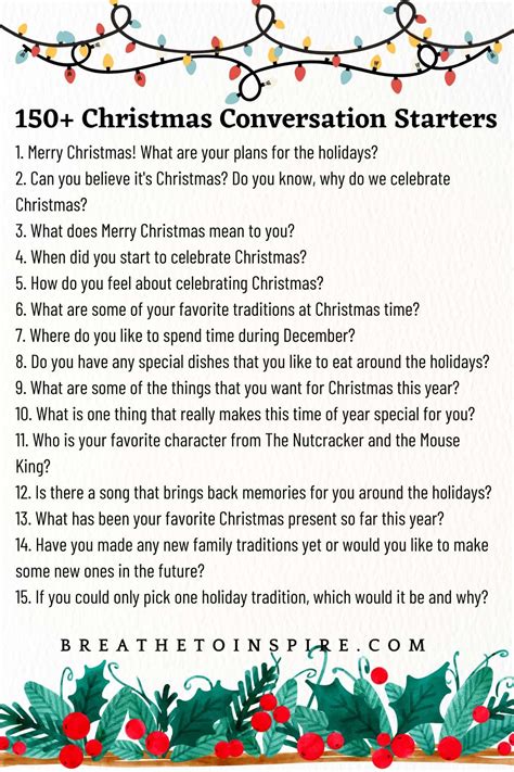 Christmas Conversation Starters And Icebreaker Questions For