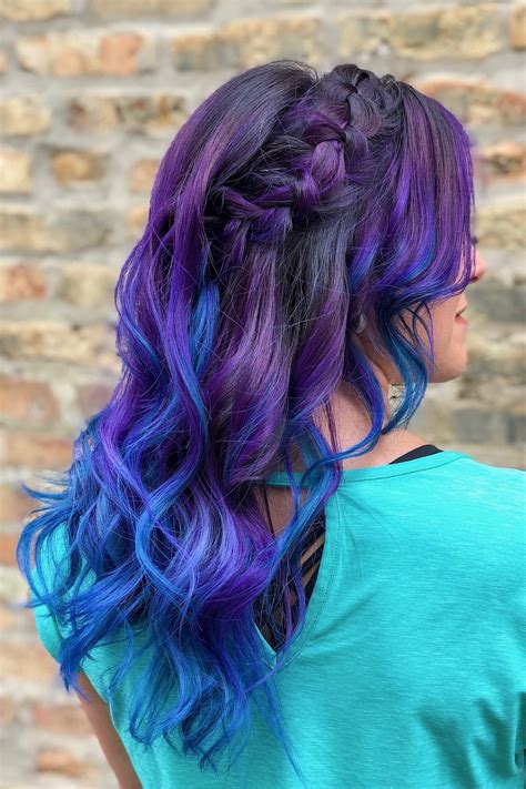 How Beautiful Are These Blue Purple Ombré Waves Love This Hair Color Style For Summer