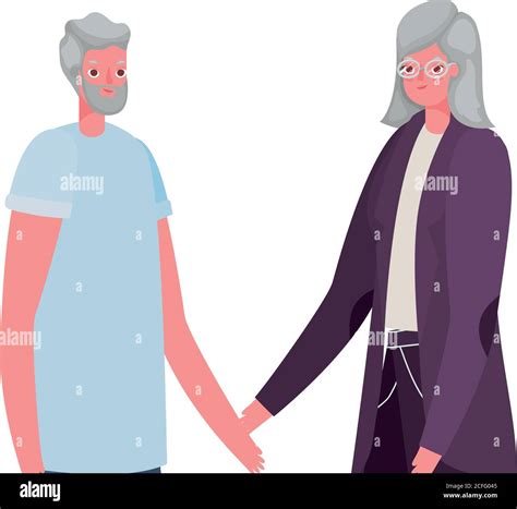 Senior Woman And Man Cartoons Vector Design Stock Vector Image And Art