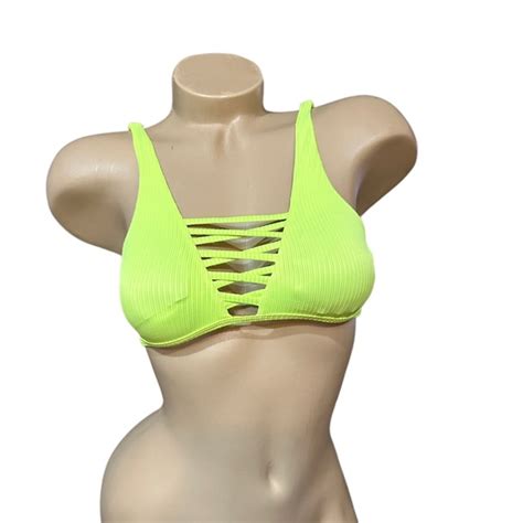 TiniBikini Swim Tinibikini Tini Bikini Neon Green Swim Top Xs New