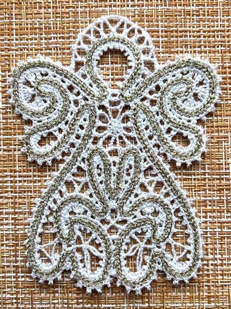 Advanced Embroidery Designs Freestanding Battenberg Lace Angel