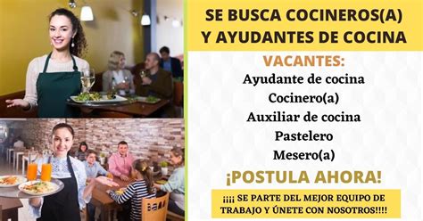 SE BUSCA PERSONAL DE TRABAJO PARA RESTAURANTES Avisos De Trabajo