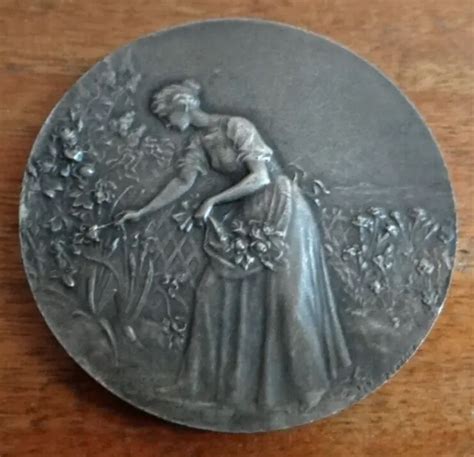 RARE MÉDAILLE ART Nouveau en Bronze par Pierre Lenoir 1879 1953 EUR 70