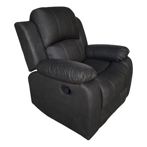 Hunsdon Leather Look Fabric Recliner Armchair, Black