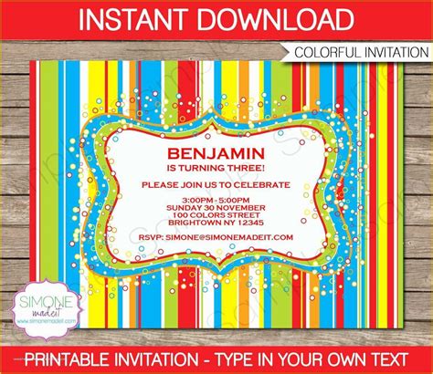 Editable Birthday Invitations Templates