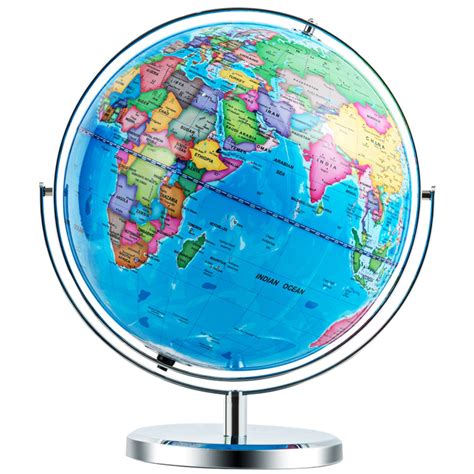 Illuminated World Globe Rotating Map With Led Light Costway